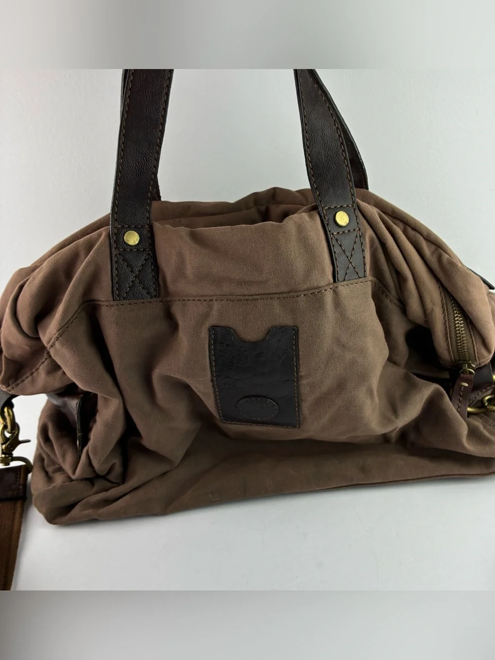 Fossil Weekender Bag Duffel - Canvas & Leather